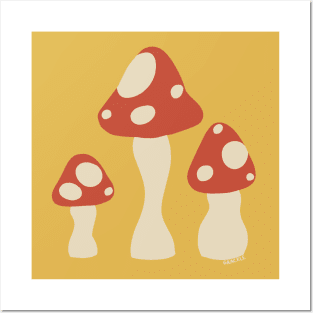 Simple Mushrooms Posters and Art